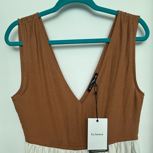 NWT Anthropology En Saison V-Neck Colorblock Maxi Dress - Picture 9 of 11